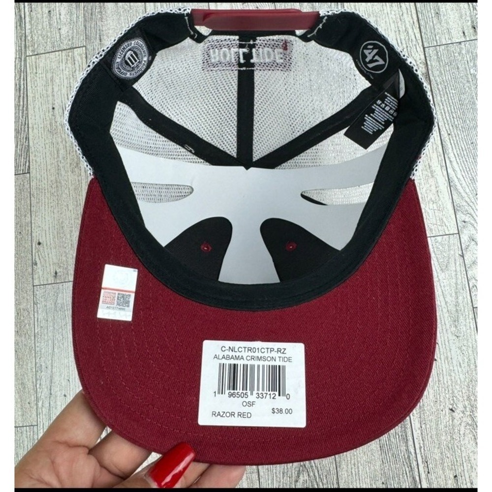 Alabama Hat‎ Cap Crimson Tide '47 Brand Trucker Razor Red Mesh Snapback OSFA NEW - Picture 5 of 5